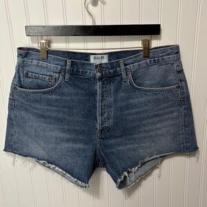 AGOLDE Micah Cut Off Raw Hem Blue Denim Jean Shorts Womens Size 30